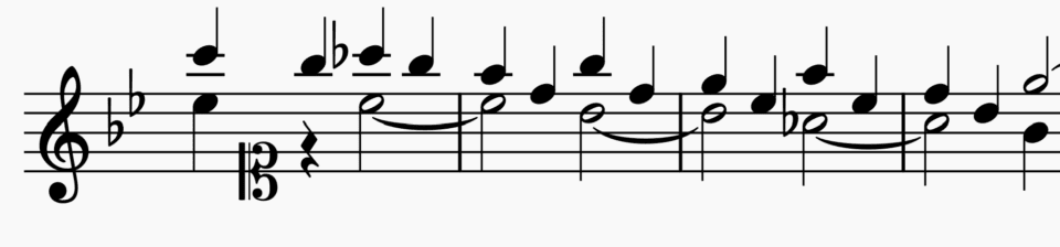 Tied Bass sequence from Leonardo Leo's Partimento Fugue in C Minor